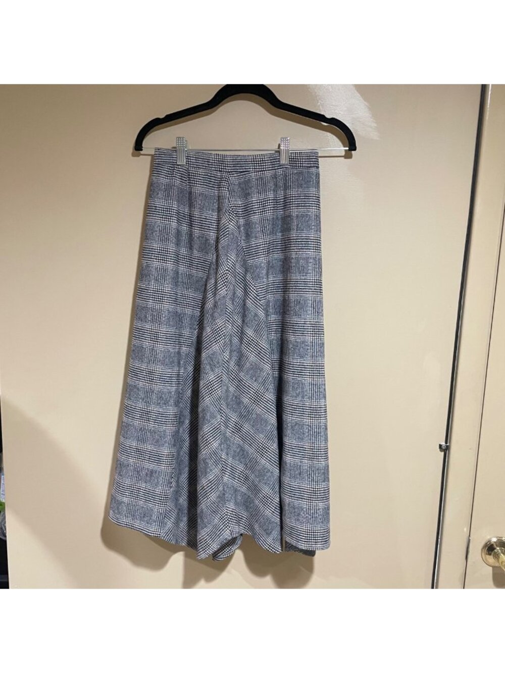 massimo duti plaid flare midi skirt
